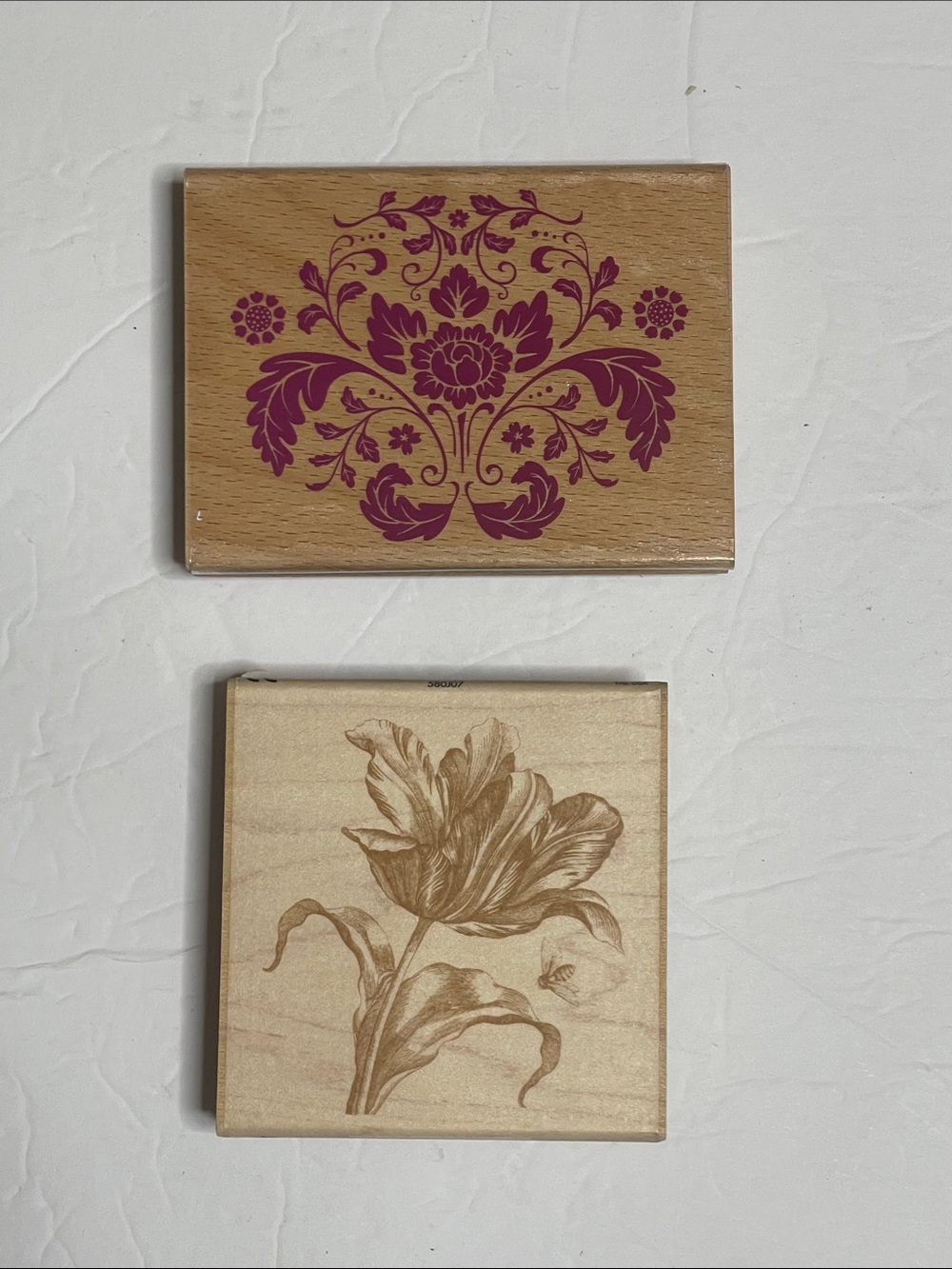 Wooden Wall Art Plaque with Purple Floral Motif